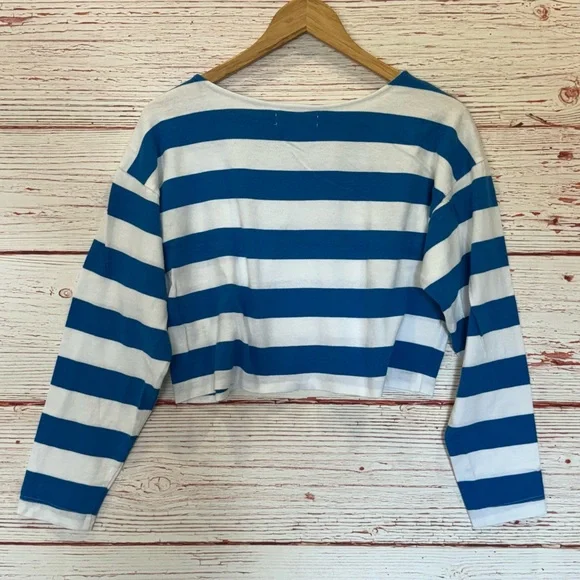 Suzie Kondi Psaras Striped Tee in Blue and White Stripe Sz S - Picture 7 of 10